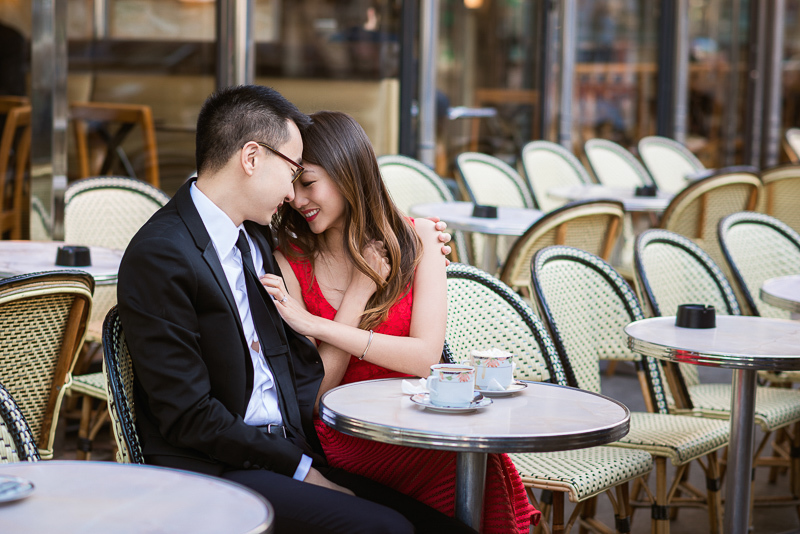 Cute pose for cafe photos