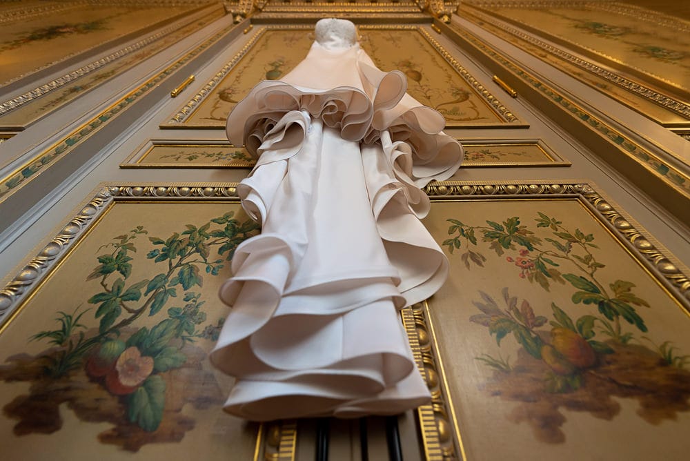 Hotel Crillon Paris wedding - designer wedding dress in luxurious hotel suite Hotel Crillon Paris wedding - designer wedding dress in luxurious hotel suite