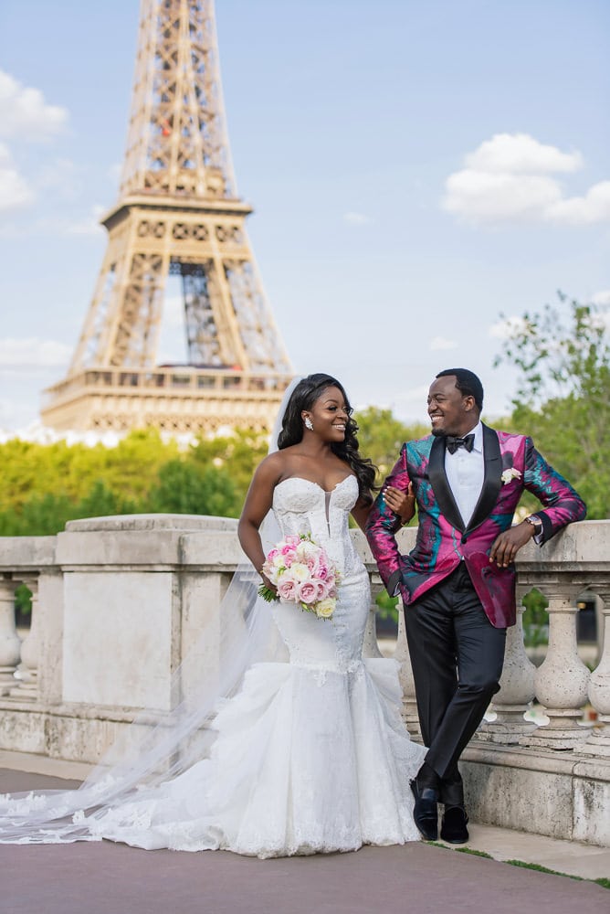 Wedding Photography in Paris - Bride and groom portraits by the Eiffel Tower Wedding Photography in Paris - Bride and groom portraits by the Eiffel Tower